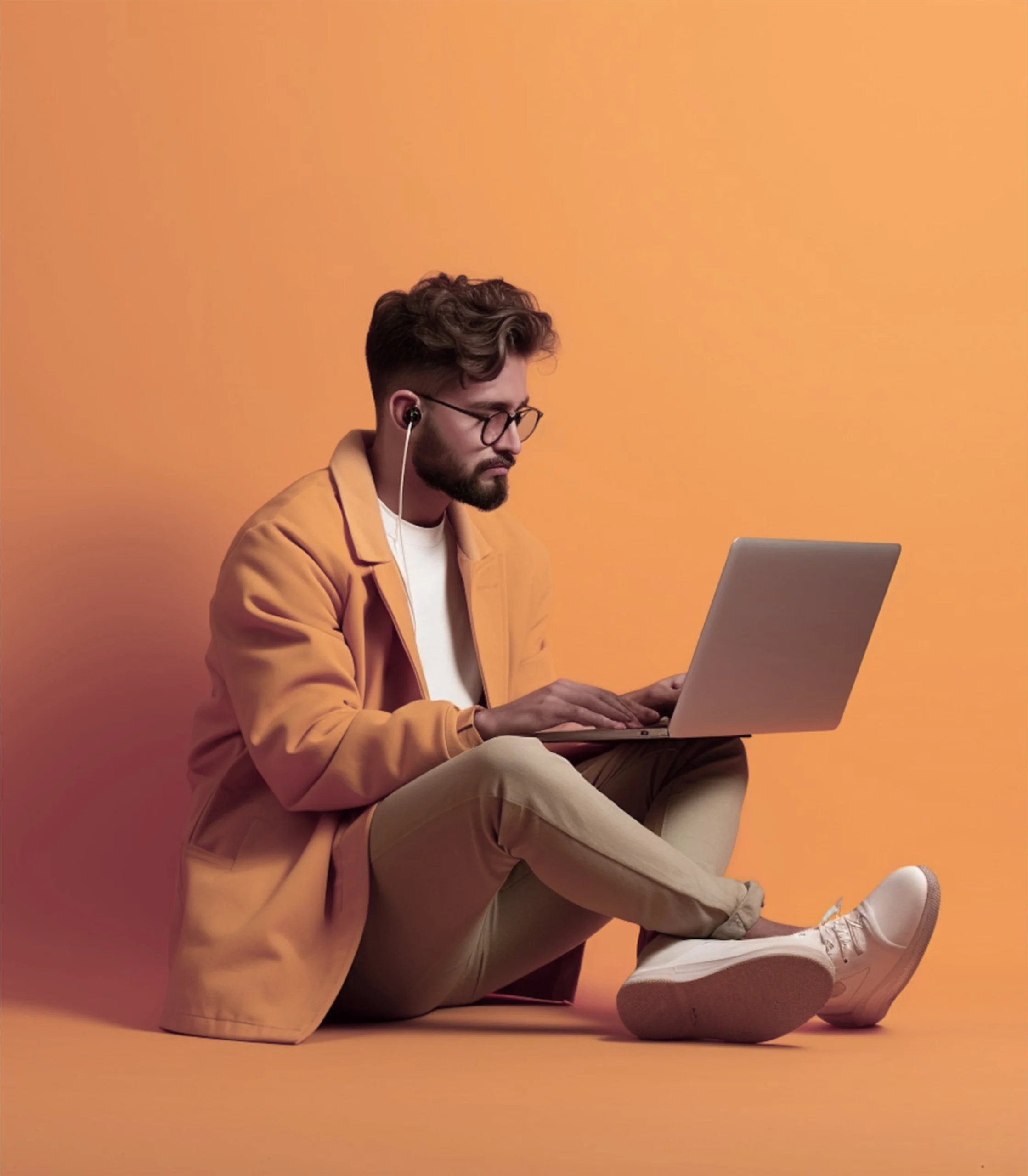 Docente trabajando cómodamente implementando IA